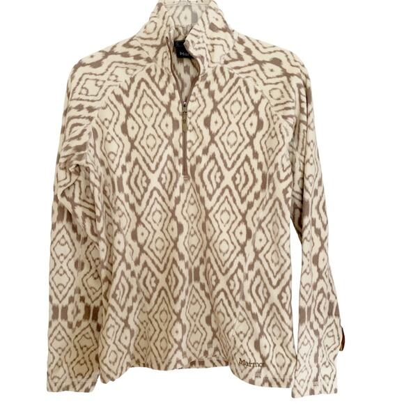 Marmot Rocklin Oatmeal Geo Print Half Zip Pullover Small - Picture 2 of 7